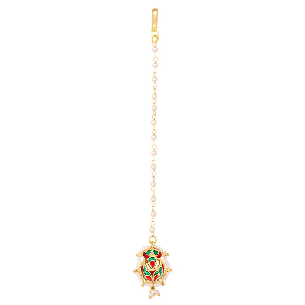 22K Gold Plated Golden Grace Dainty Maang Tikka : YI24A0424H