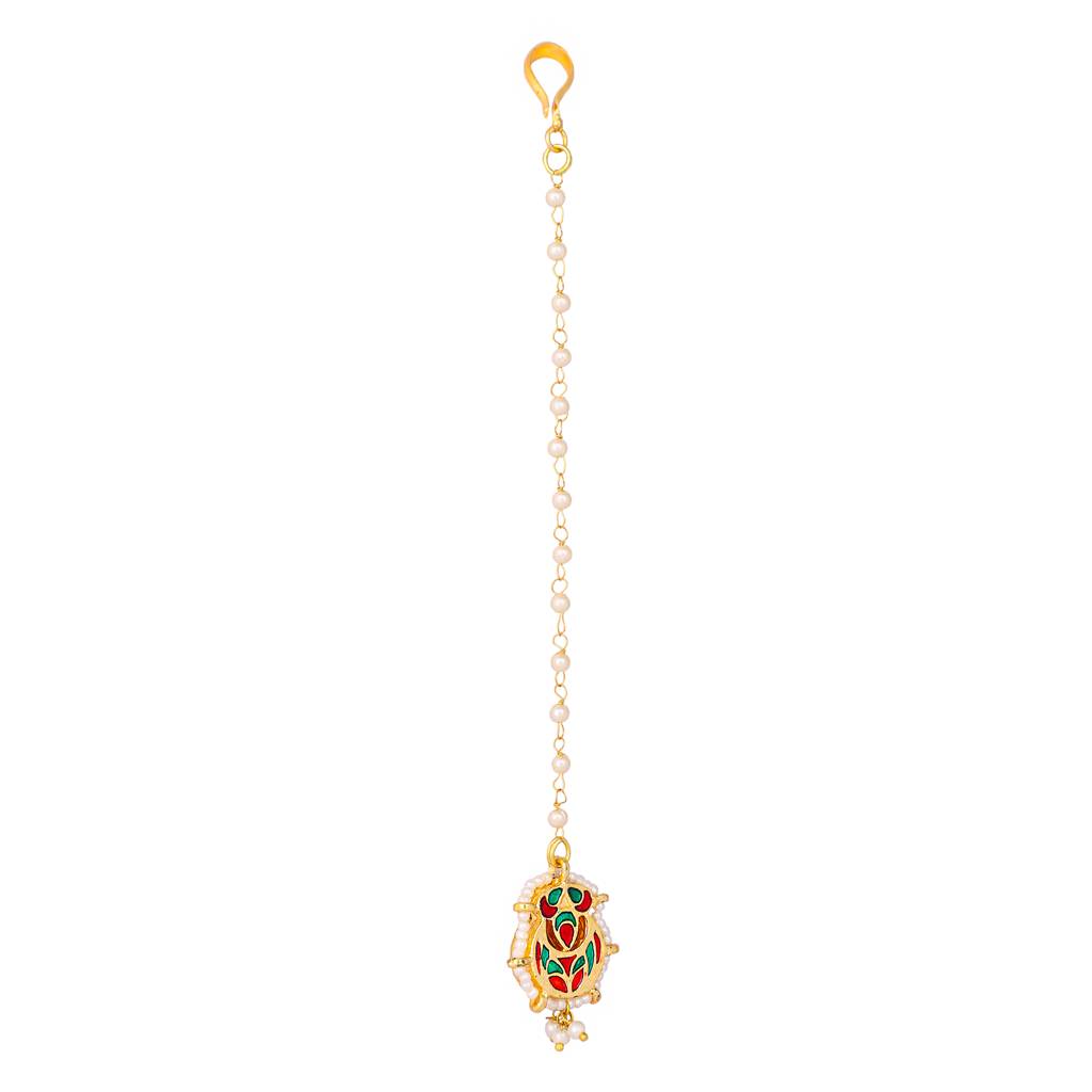 22K Gold Plated Golden Grace Dainty Maang Tikka : YI24A0424H