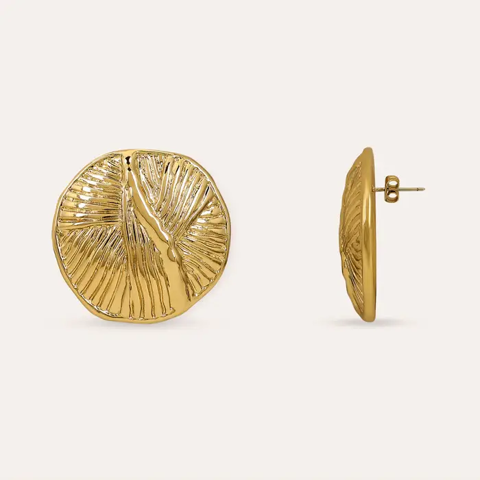 Tfc Roundy Round Gold Plated Stud Earrings : 10042