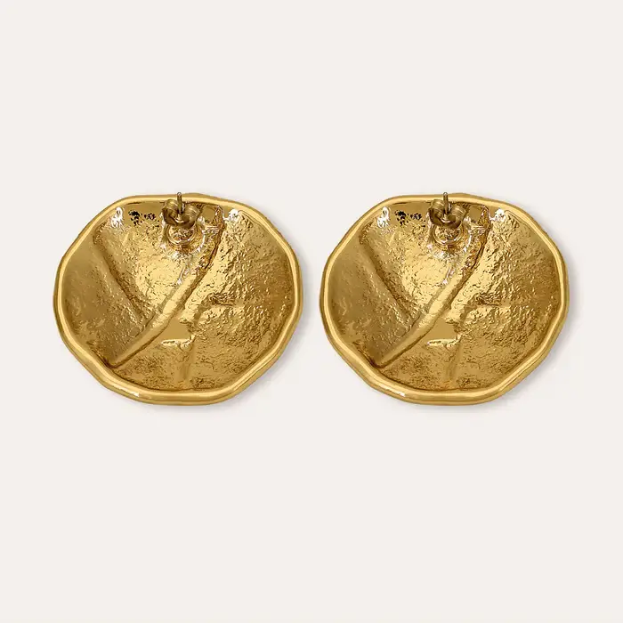 Tfc Roundy Round Gold Plated Stud Earrings : 10042