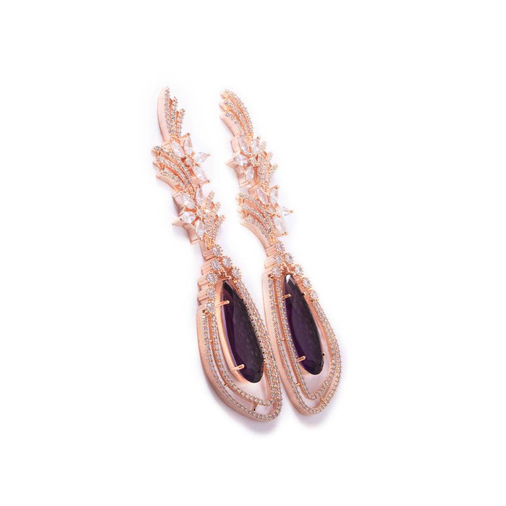 Feathered Flight Earrings : ER033-BLK