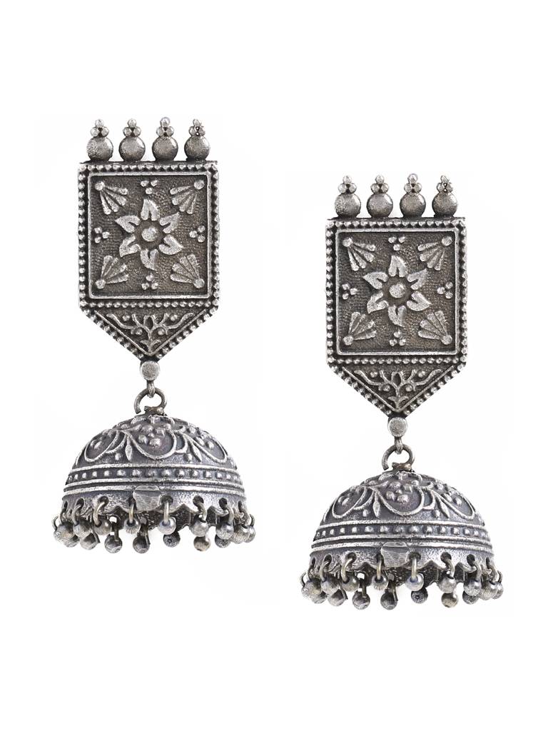 Classic Silver Jhumkas : ABGDE10