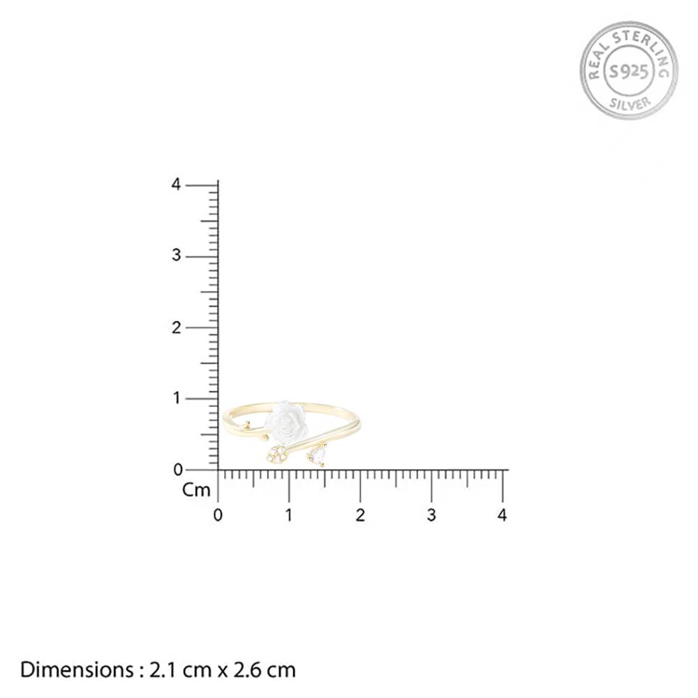 Blooming Rose Open Silver Ring : BRD3775G