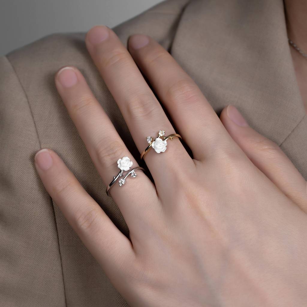 Blooming Rose Open Silver Ring : BRD3775S