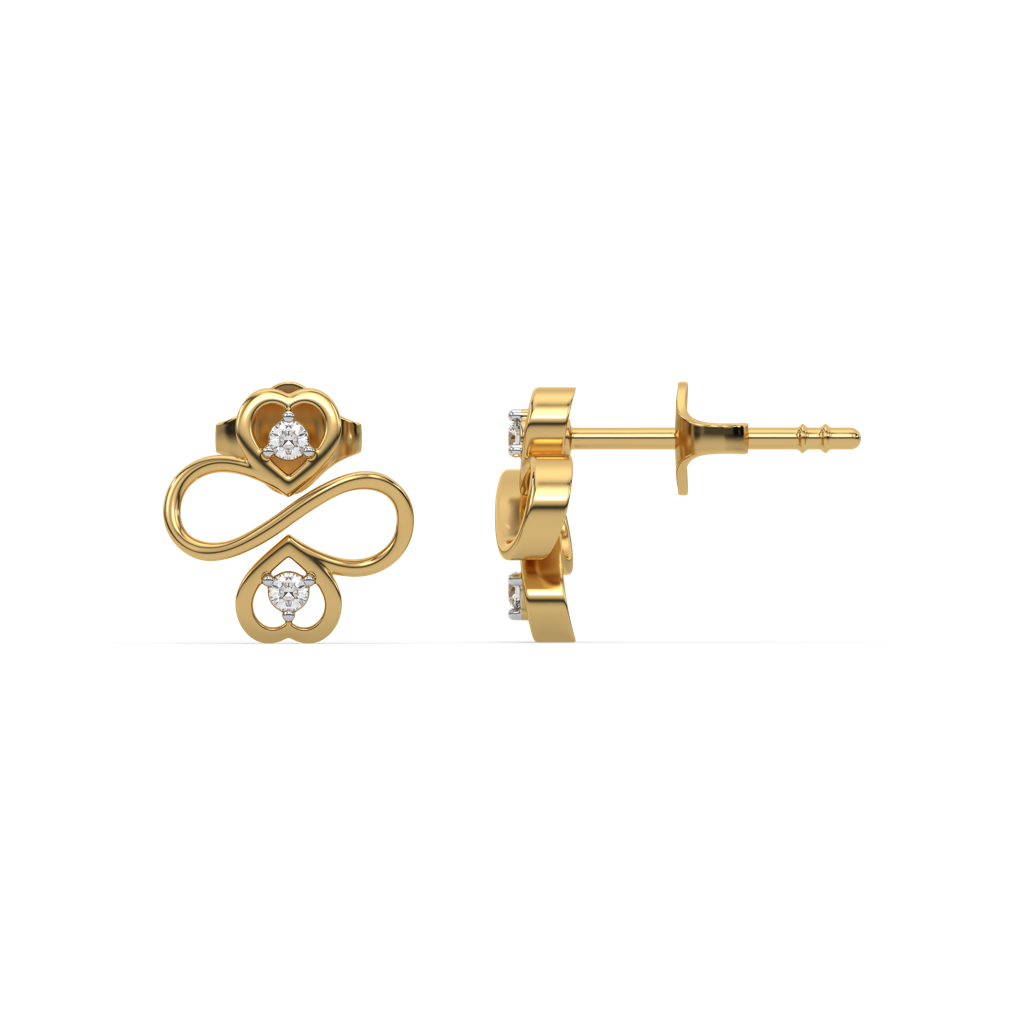Infinity Clover - Lab Diamond Stud Earrings : LLER0141
