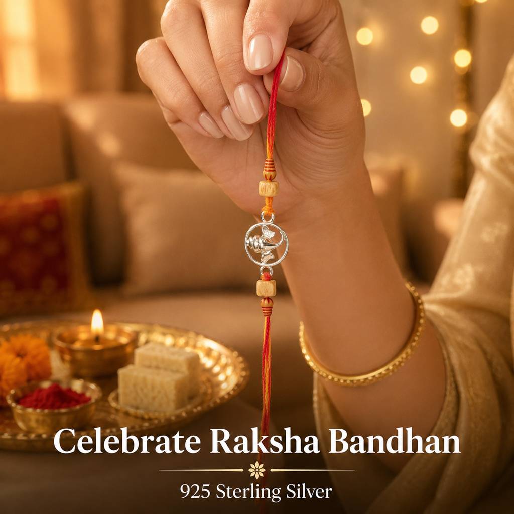 925 Sterling Silver Premium Ganesh Rakhi Combo : TWIN042