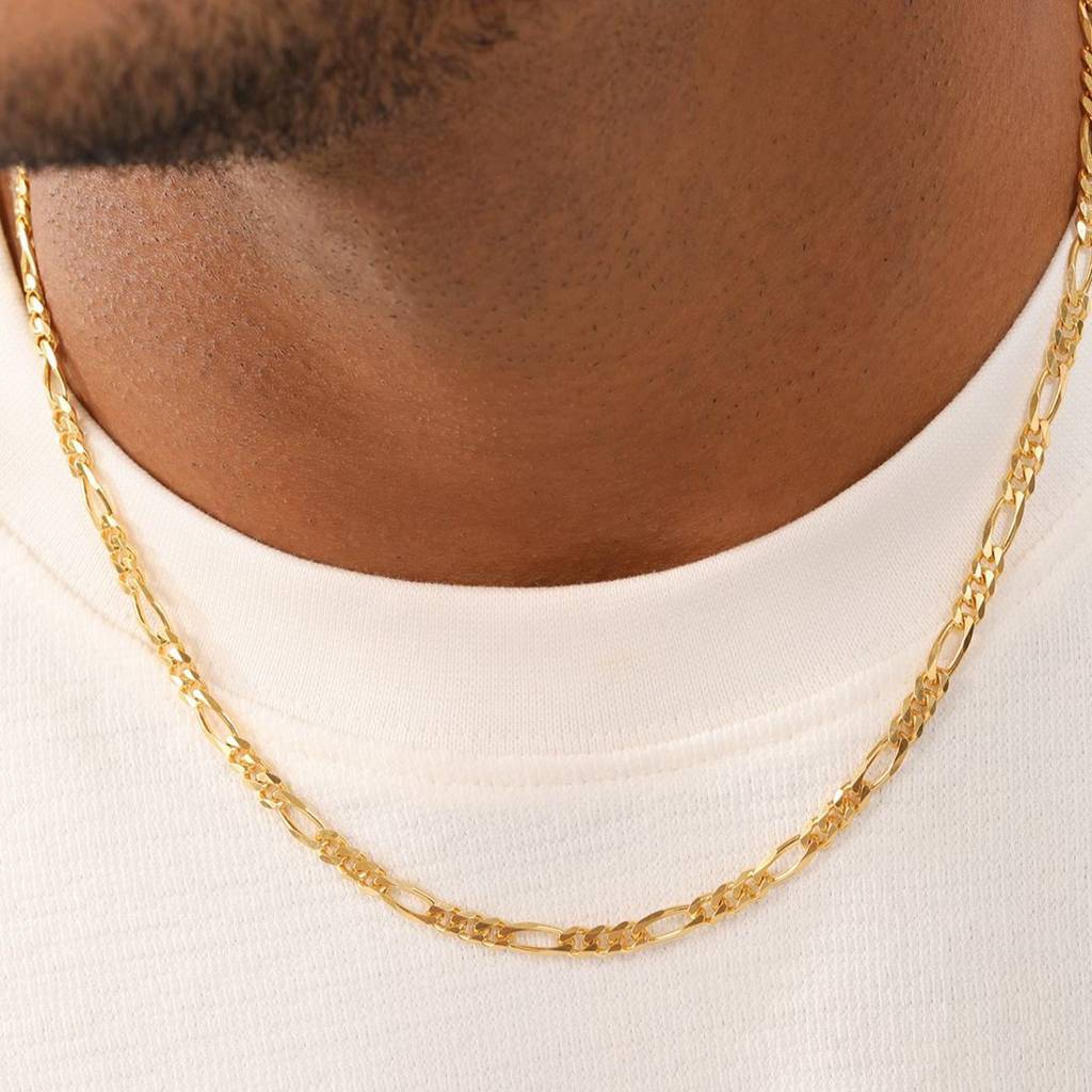 Classic Gold-Plated 925 Sterling Silver Men'S Figaro Chain : CH-10061-G-24-INCH