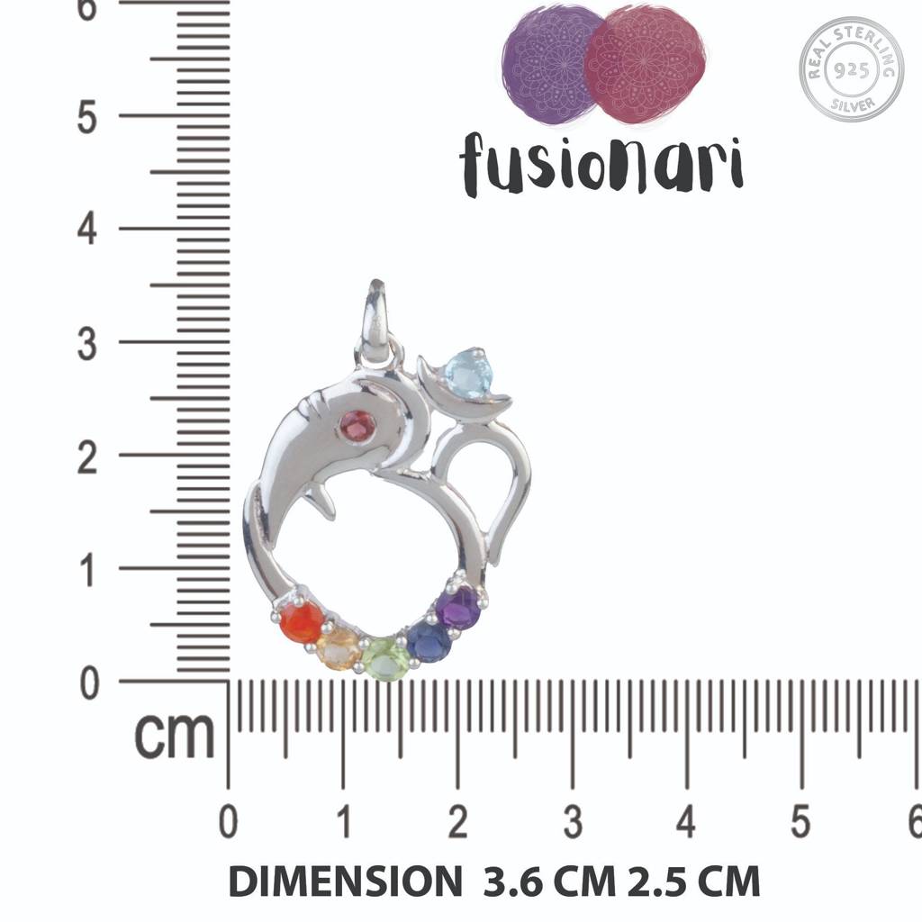 925 Sterling Silver Chakra Pendant For Women | Healing 7 Chakra Gemstone Pendant | Without Chain : FU-0734
