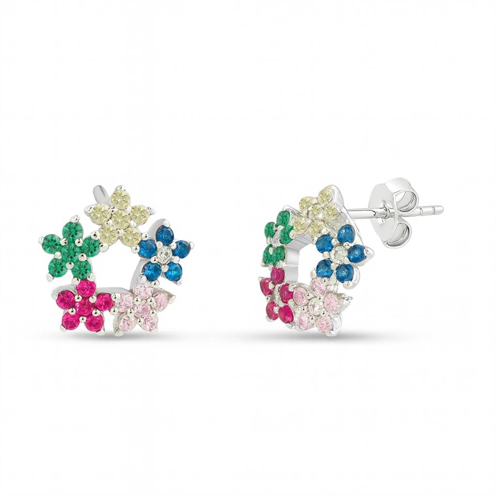 Where Colors Bloom Stud Earrings : EAR-21018-R