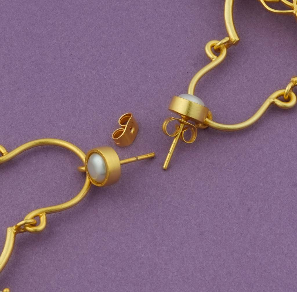 Lotus Mist Chaand Bali Earrings : WLE07