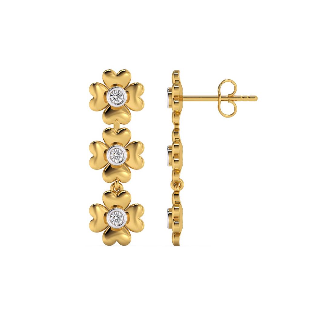 0.2Ct Lab Grown Diamond Earring In 18Kt Gold Vermeil : LLER0146
