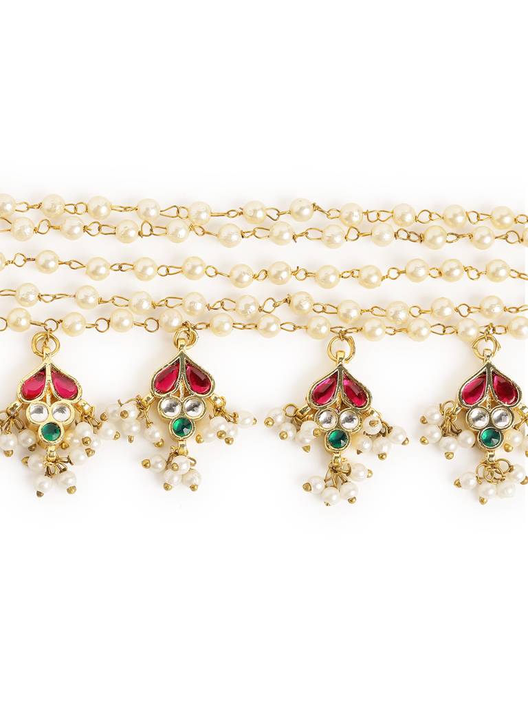 Royal Multi-Strand Pearl Choker Necklace Set : YI24A0723N