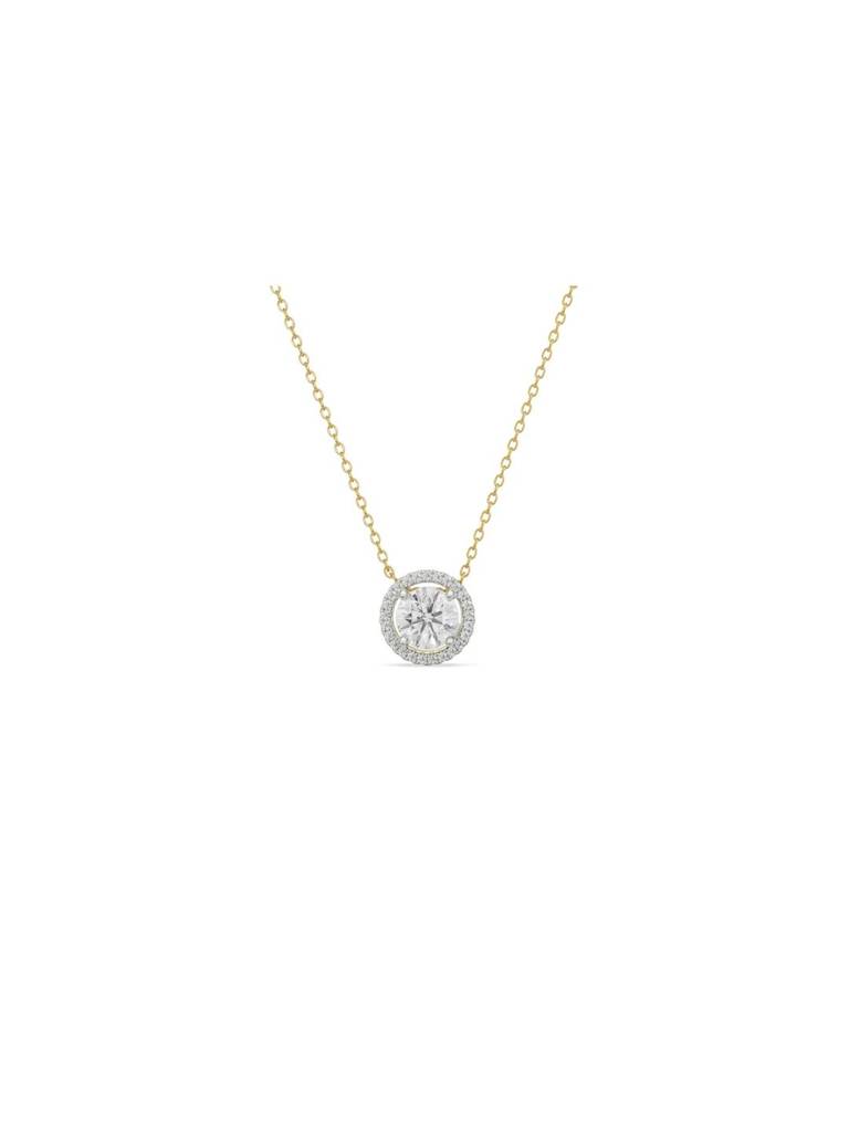 1.5 Ct Round Halo Glistening Lab Diamond Pendant : P762
