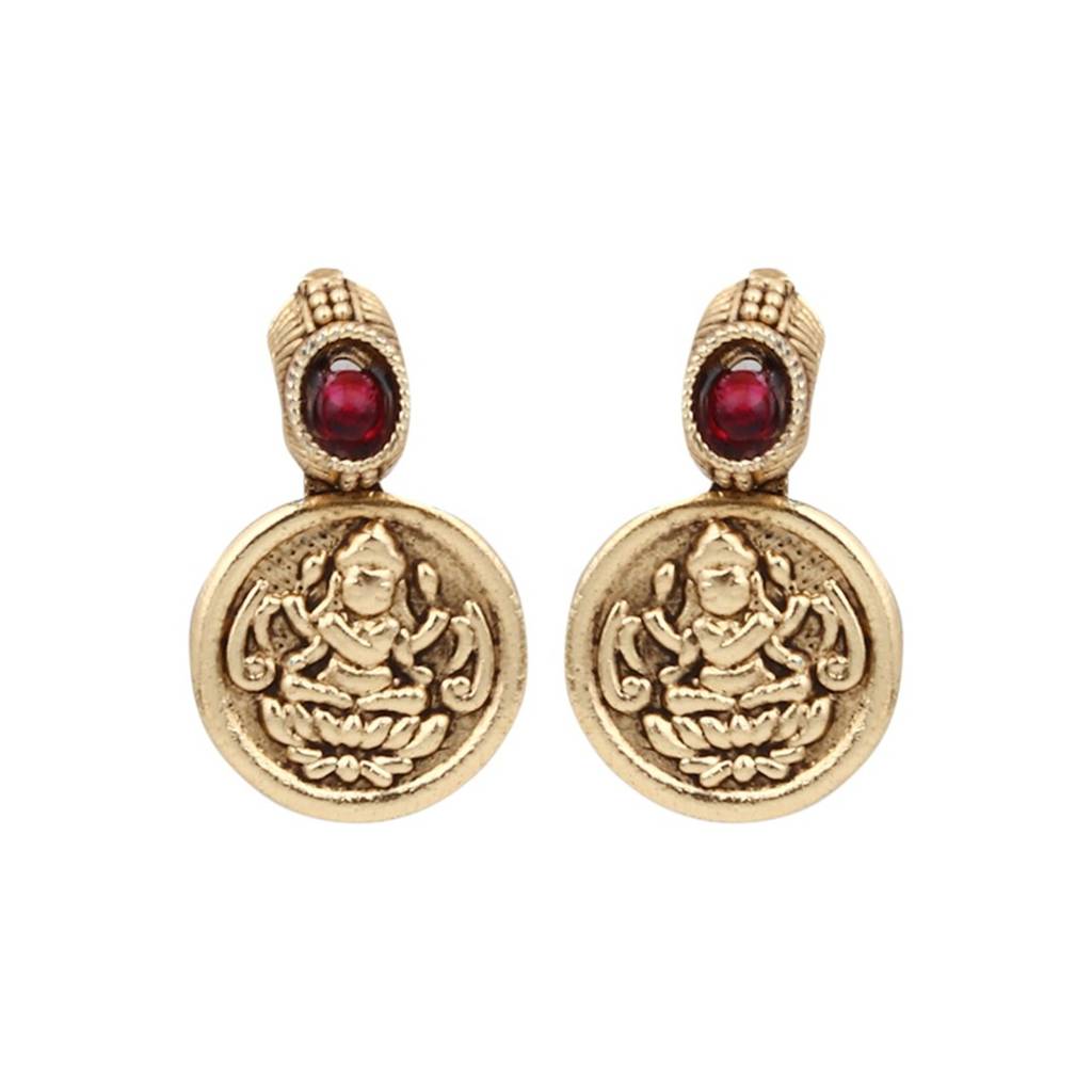 Gold Plated Laxmi Coin Necklace Set : S24MRNKS490GLD