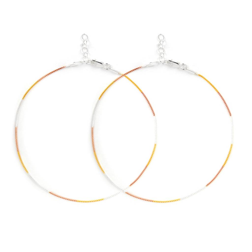 The Elegant 925 Sterling Silver Anklet : ANK-60016-PAIR