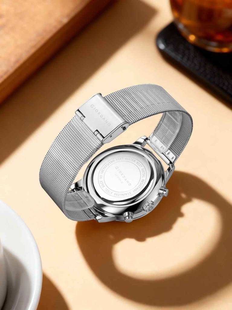 Giordano Formal Chronograph Watch For Men With Round Dial, Mesh Metal Strap, And Date Display : GZ-50183-22