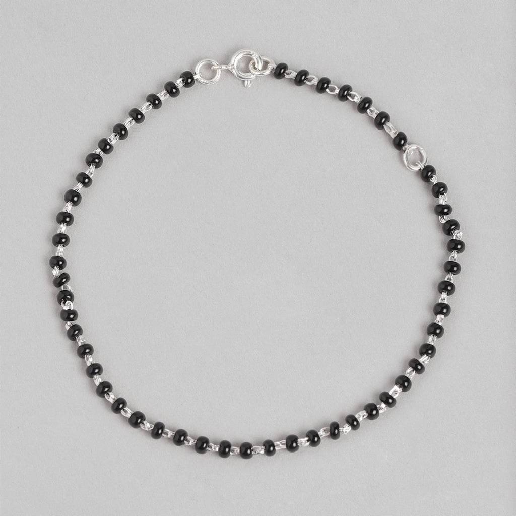 Divine Union Rhodium-Plated 925 Sterling Silver Mangalsutra Bracelet : BR-80213-S