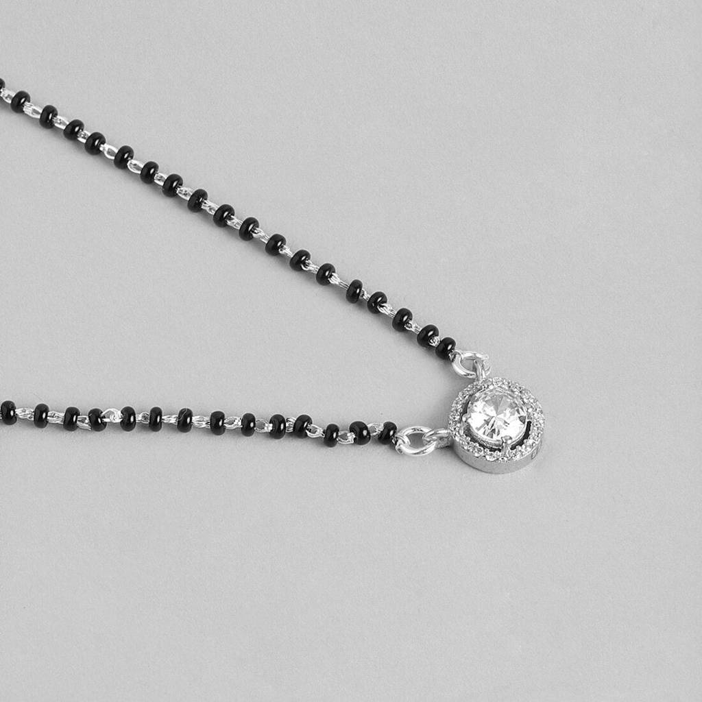 Radiant Union 925 Sterling Silver Rhodium-Plated Mangalsutra : MGS-10051-C-R