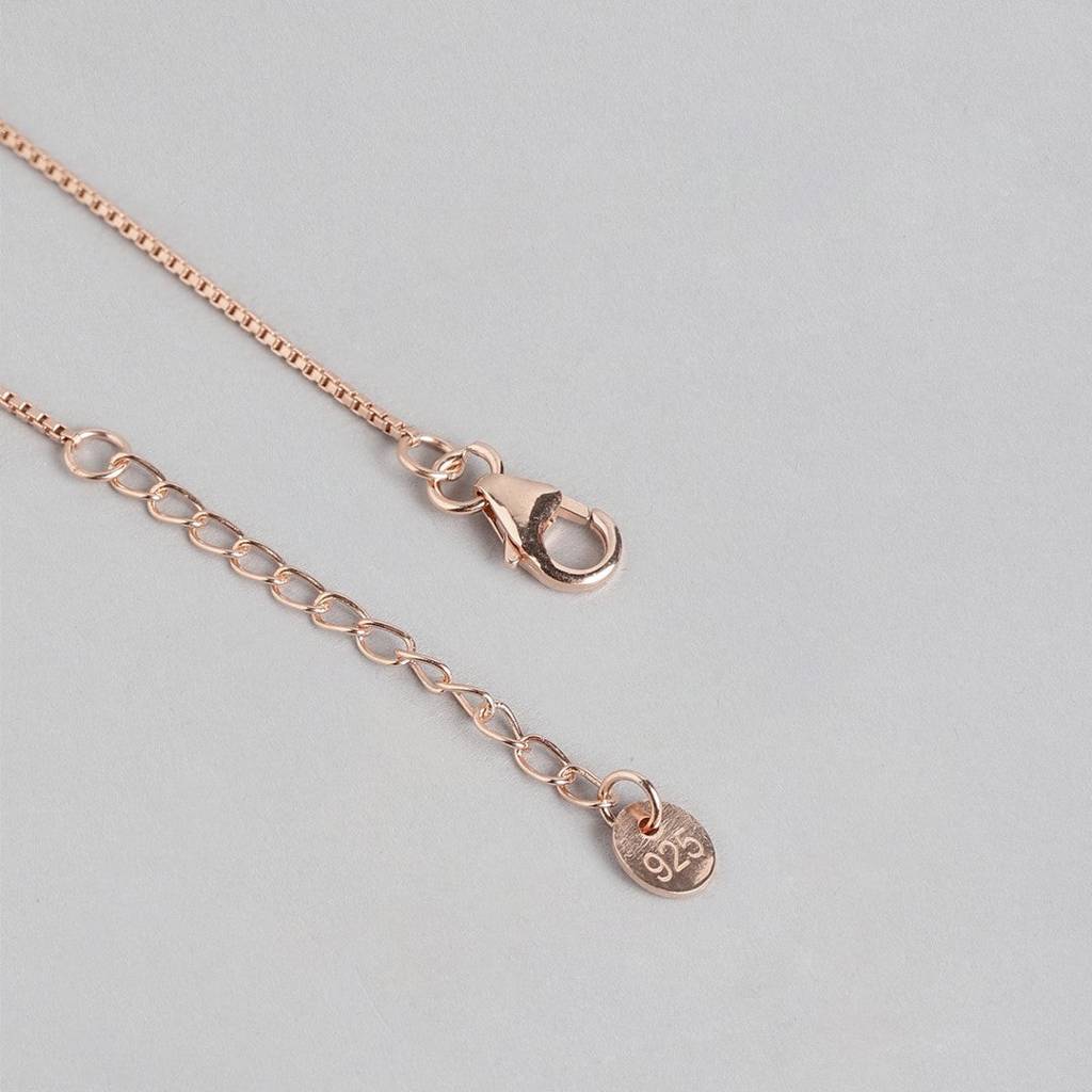 Rose Gold Bamboo Bliss 925 Sterling Silver Bracelet With Cubic Zirconia : BR-80245-RG