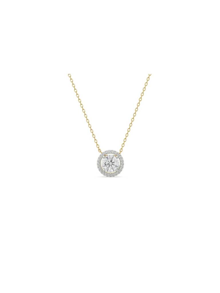 2 Ct Round Halo Glistening Lab Diamond Pendant : P763