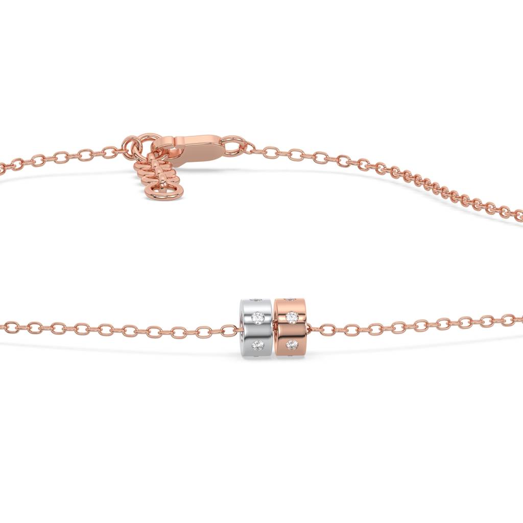 0.27Ct Lab Grown Diamond Necklace In 18Kt Rose Gold Vermeil : LLNK0091