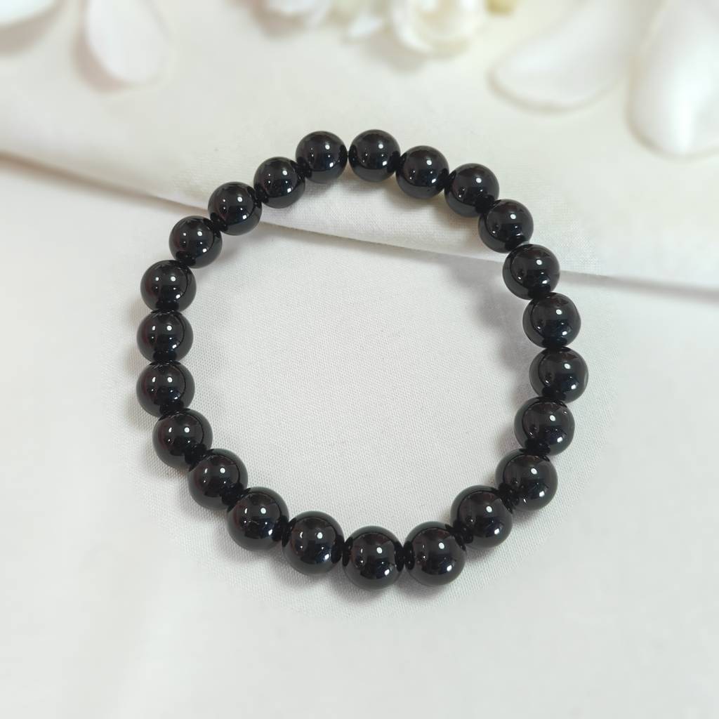 Natural Black Obsidian Bracelet : IS-BR-ST-1138