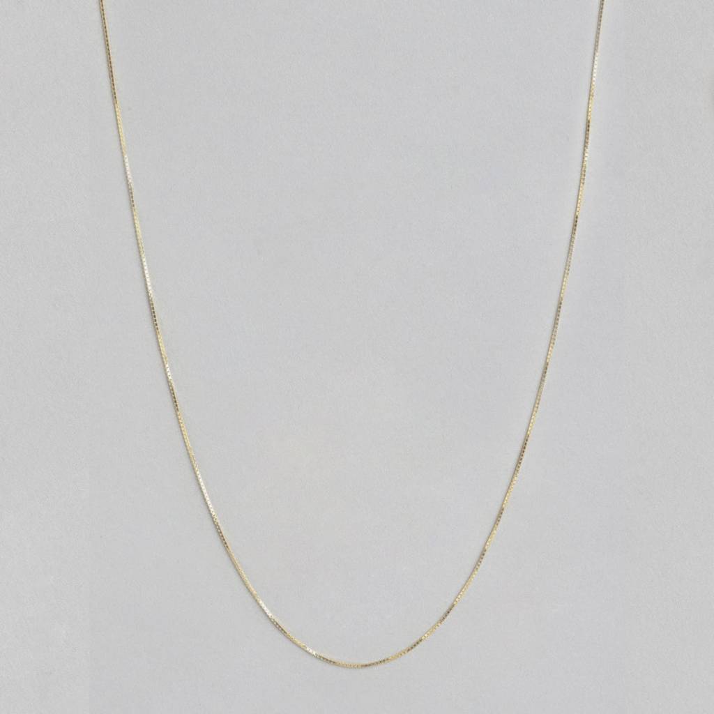 Sleek And Modern Golden Plated 925 Silver Box Chain : CH-10002-G-24-Inch