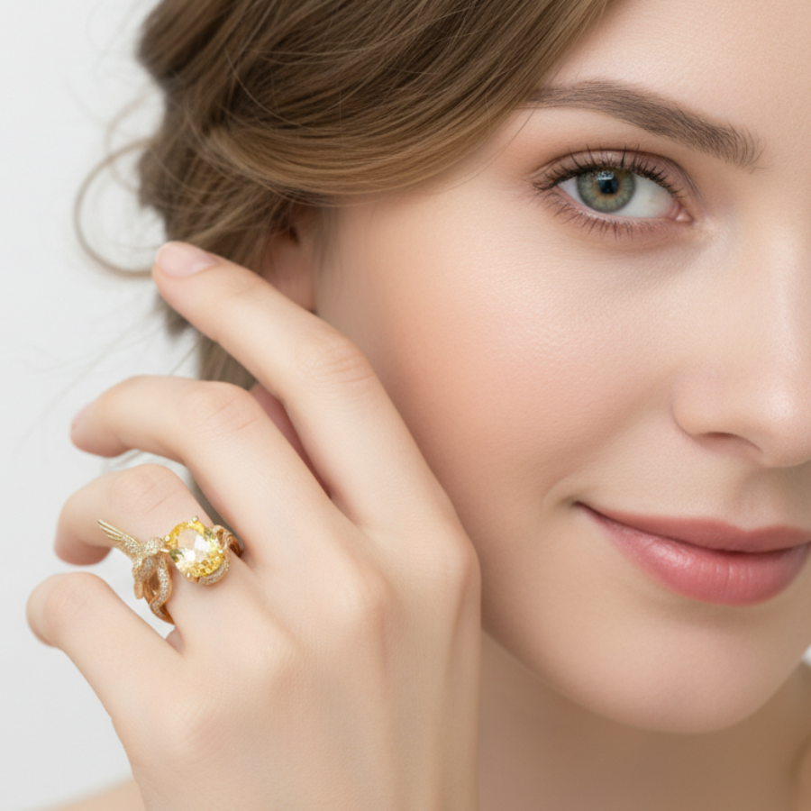 Bird Wing 18K Gold Plated Ring For Women | Freedom Inspired Open Design Ring : 5994359878