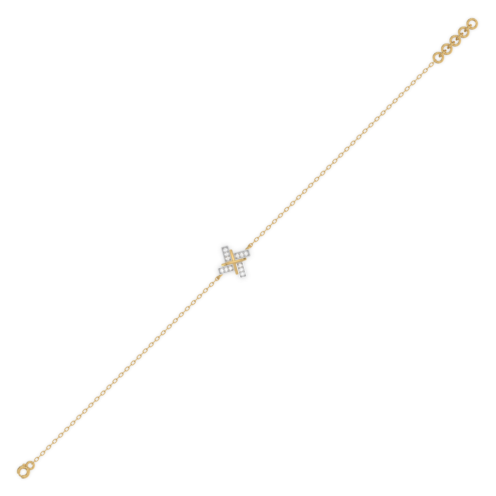 Geometric Glow - Lab Diamond Bracelet : LLBR0108