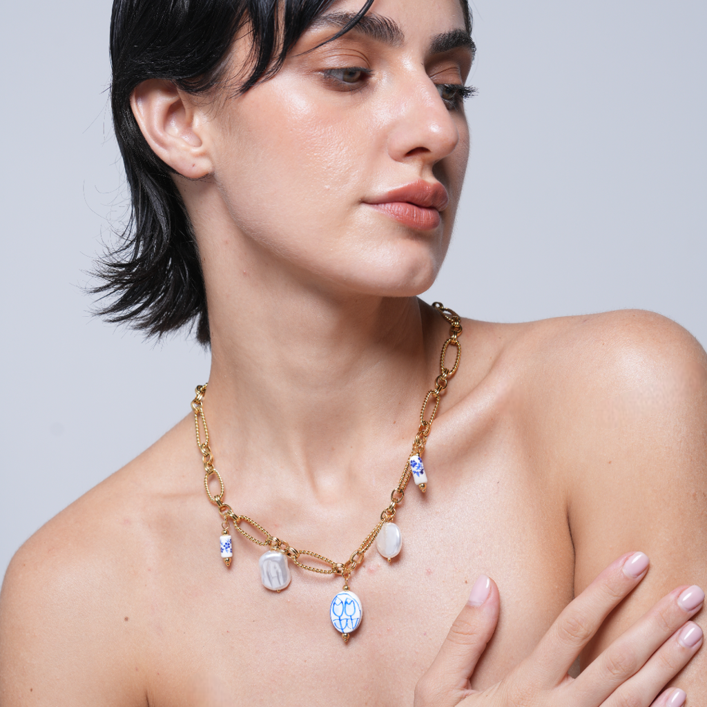 Ceramic Charms Ocean Necklace : CAO0050JND