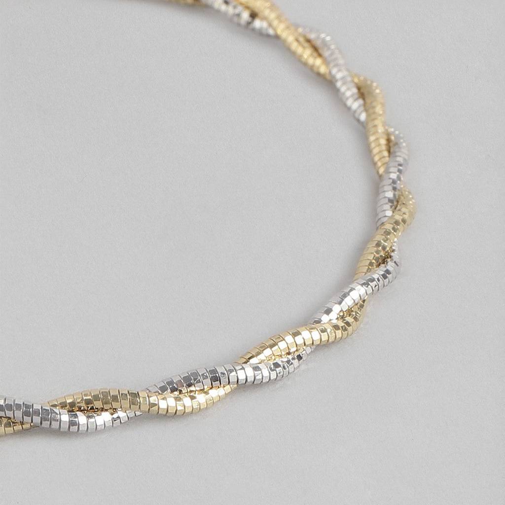 Radiant Harmony Dual Tone 925 Sterling Silver Bracelet : BR-80051