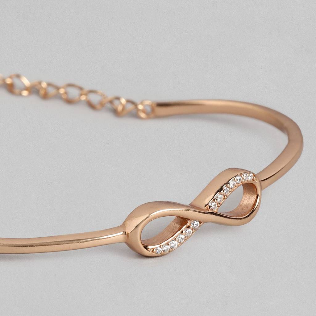 Infinite Radiance Rose Gold 925 Sterling Silver Adjustable Bracelet : BR-80256-RG