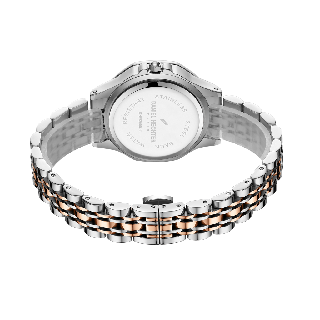 Daniel Hechter Paris Vendome Collection Analog Watch For Women With Crystal Studded Bezel, Crystal Accents And St : DHW2009-11