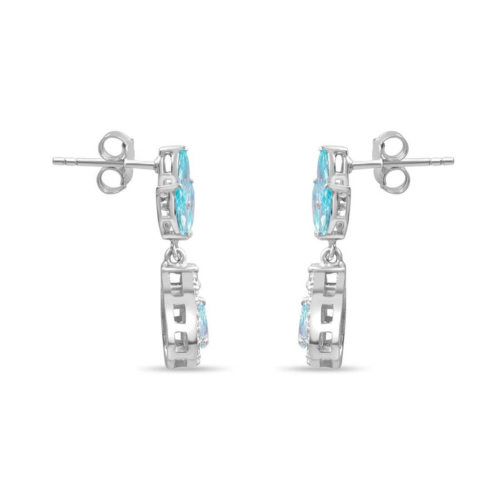 Teardrop Rhodium Plated 925 Sterling Silver Earrings : EAR-20864-R