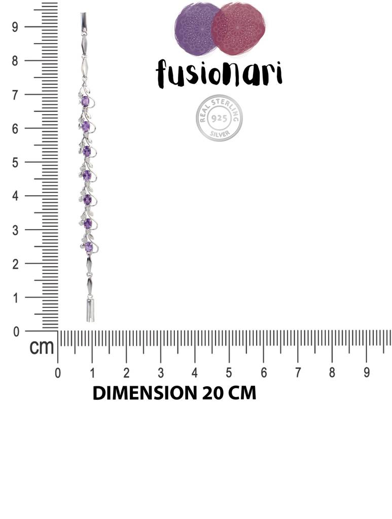 925 Sterling Silver Amethyst Bracelet For Women | Gemstone Bracelet | Handmade Silver Jewelry | Elegant Daily Wear G : FU-1140