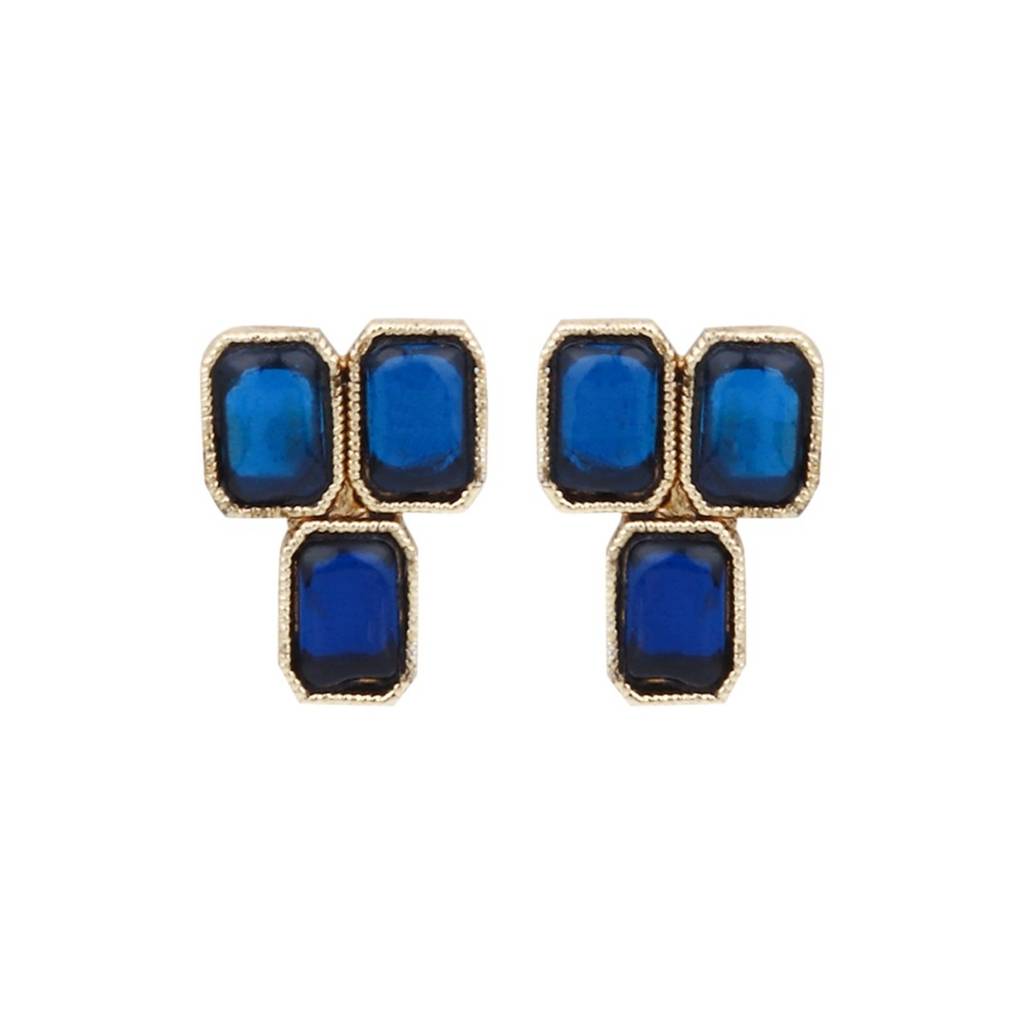 Gold Plated Delicate Necklace Set : S24MRNKS489BLU