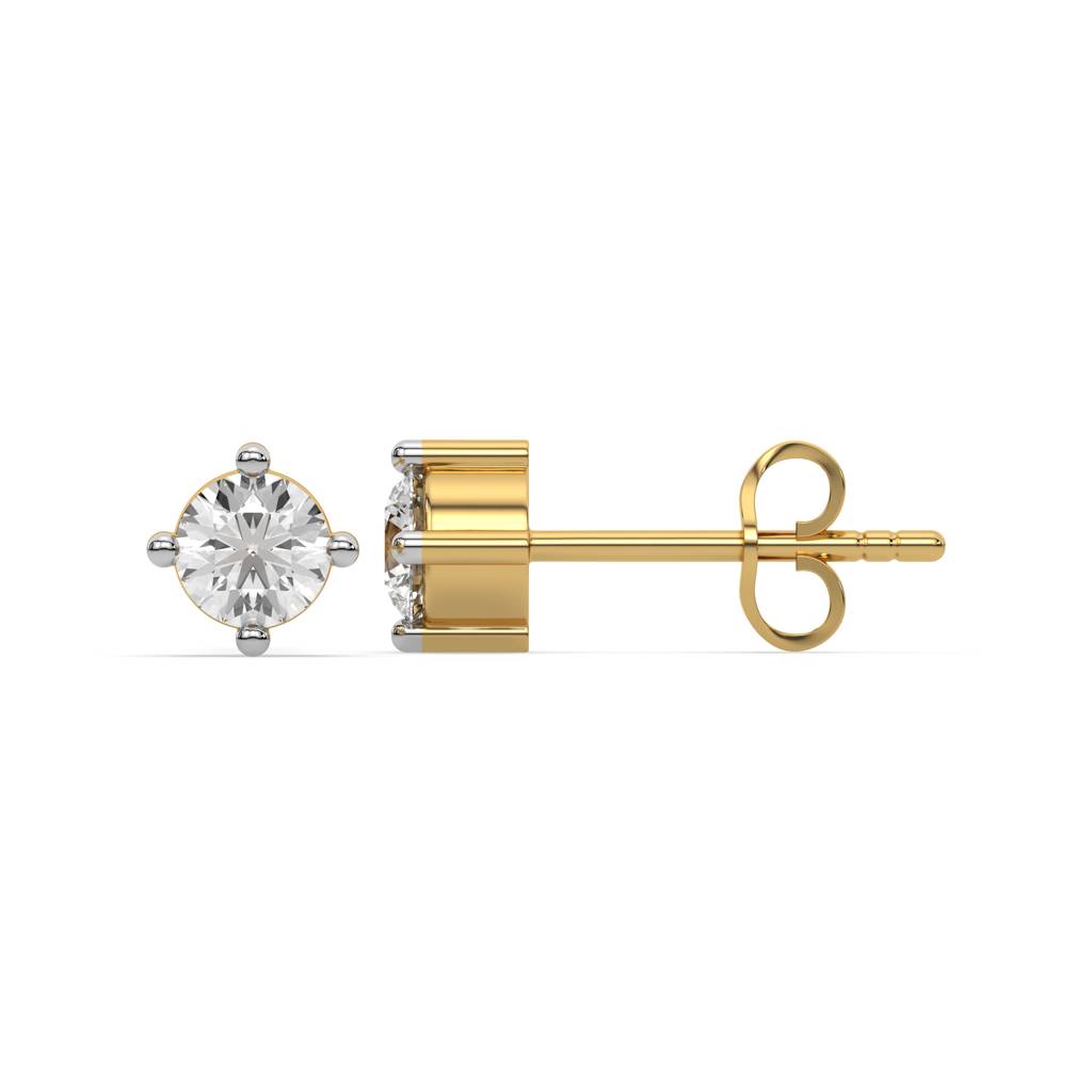 0.43Ct Lab Grown Diamond Earring In 18Kt Gold Vermeil : LLER0100
