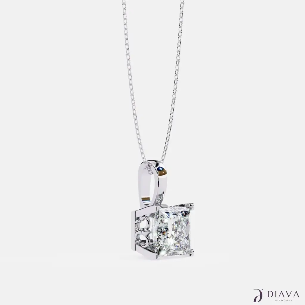 Classic Princess Solitaire Pendant : ClassicPrincessSolitairePendant