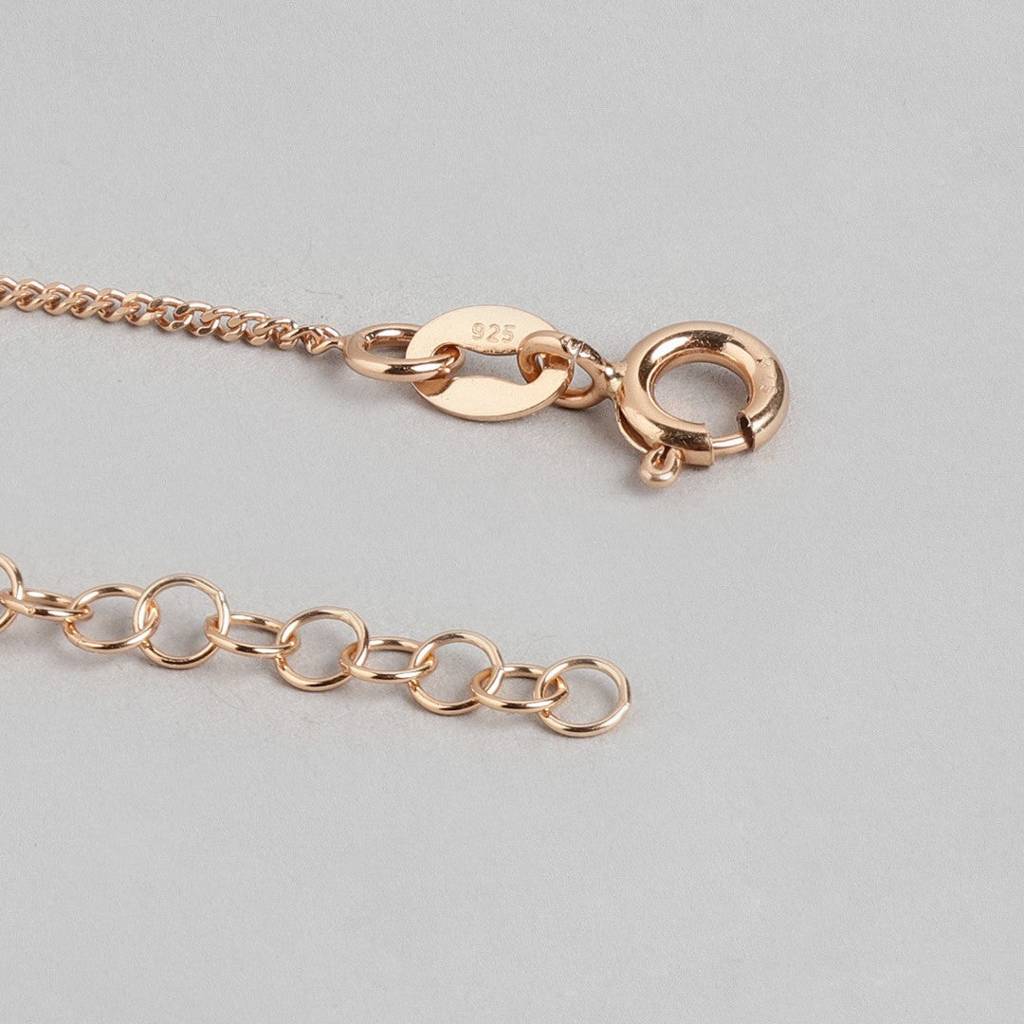 Radiant Cz Rose Gold Whispers 925 Sterling Silver Chain Anklet : ANK-60133-PAIR-RG