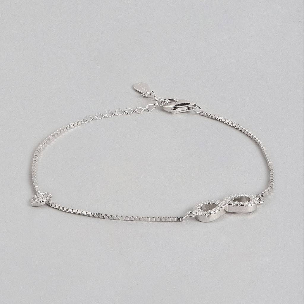 Silver Minimal Infinity 925 Silver Bracelet : BR-80073