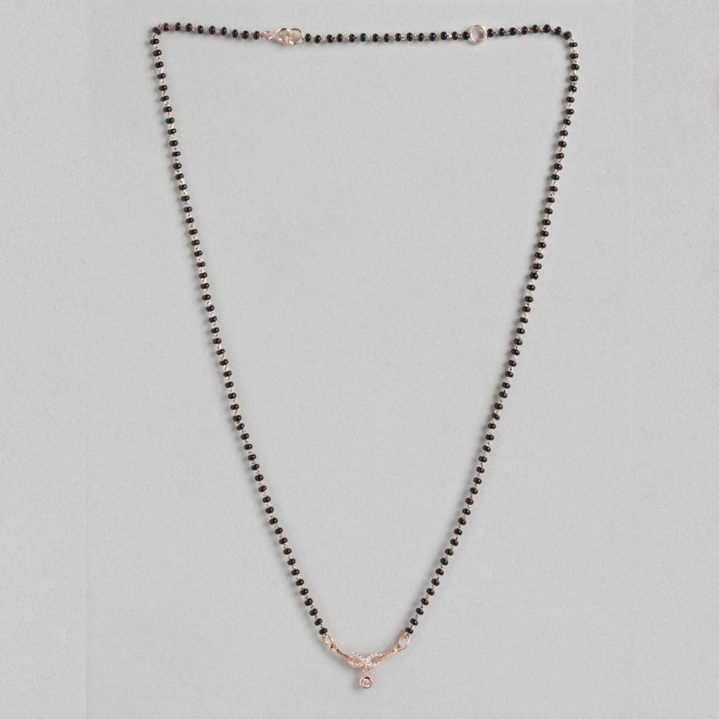 Infinity Cz Rose Gold Plated 925 Sterling Silver Mangalsutra : MGS-10015-C