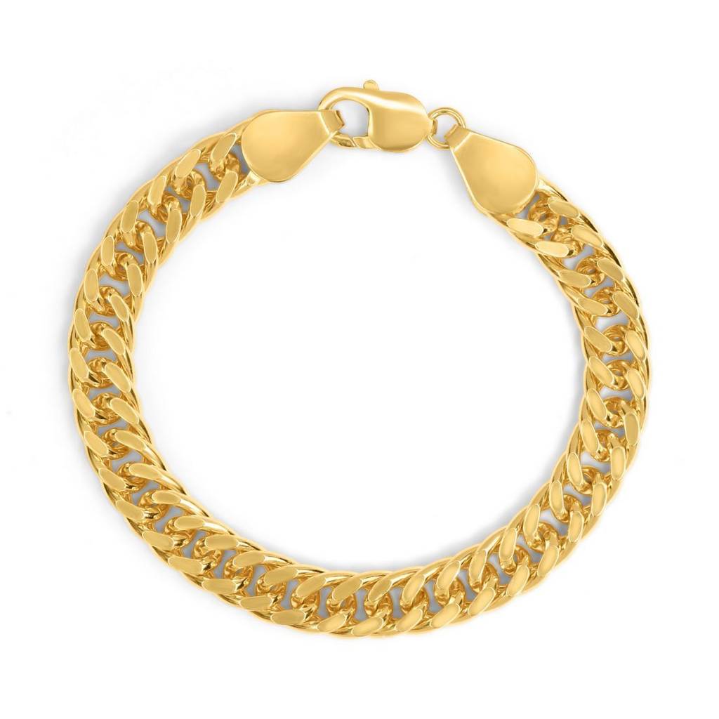 Golden Elegance Men'S Curb Chain Bracelet : M-BR-80424-8-7-G