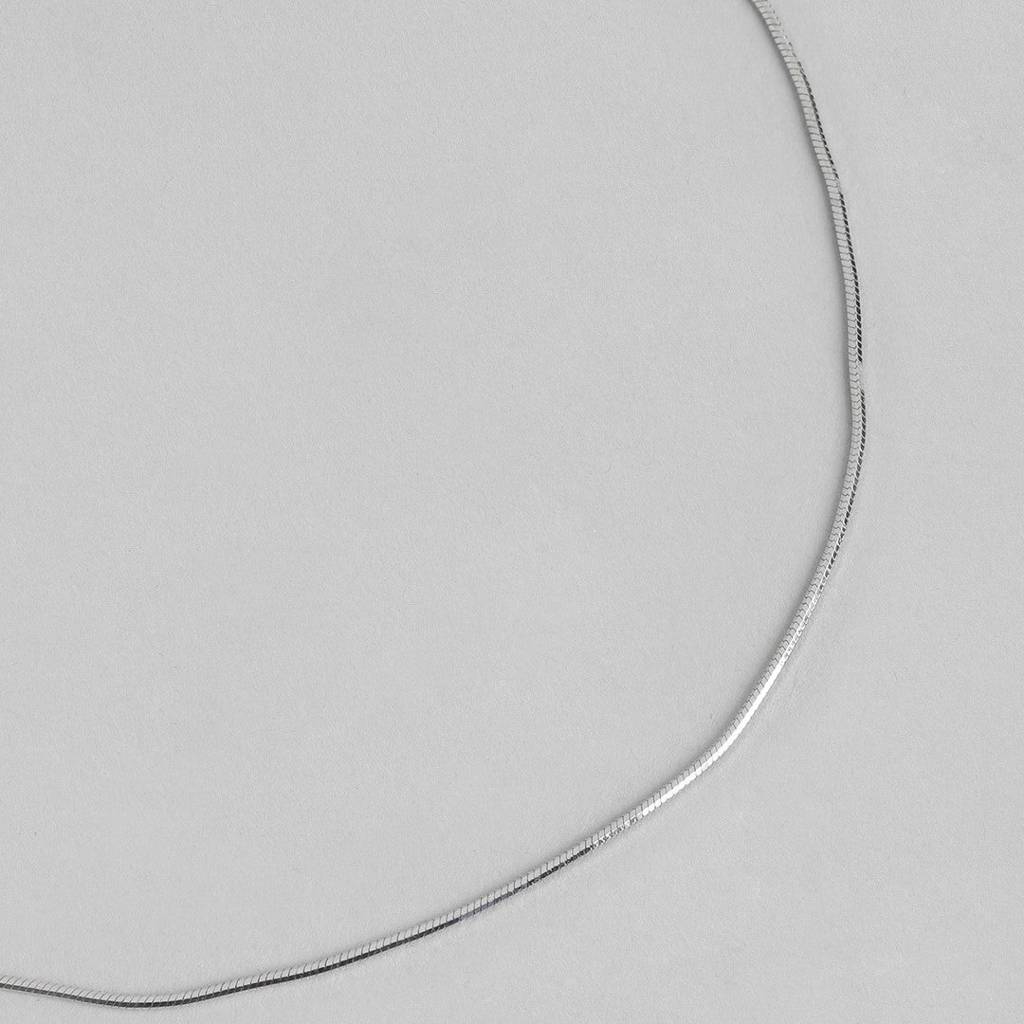 Minimal Snake Chain 925 Silver Anklet : ANK-60046-PAIR