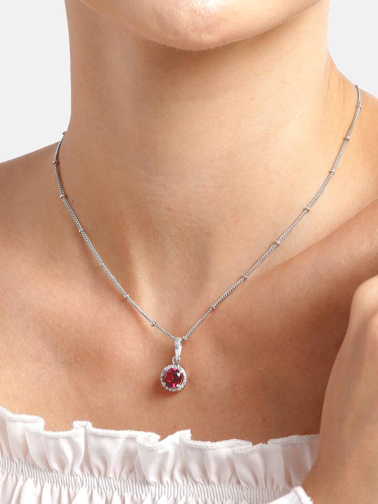 92.5 Silver Crimson Necklace : U100SG005MY046