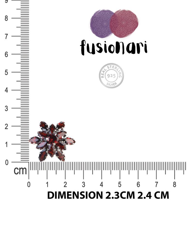 925 Sterling Silver Garnet Earrings For Women | Gemstone Earrings | Handmade Silver Jewelry | Elegant Daily Wear Gift : FU-0908