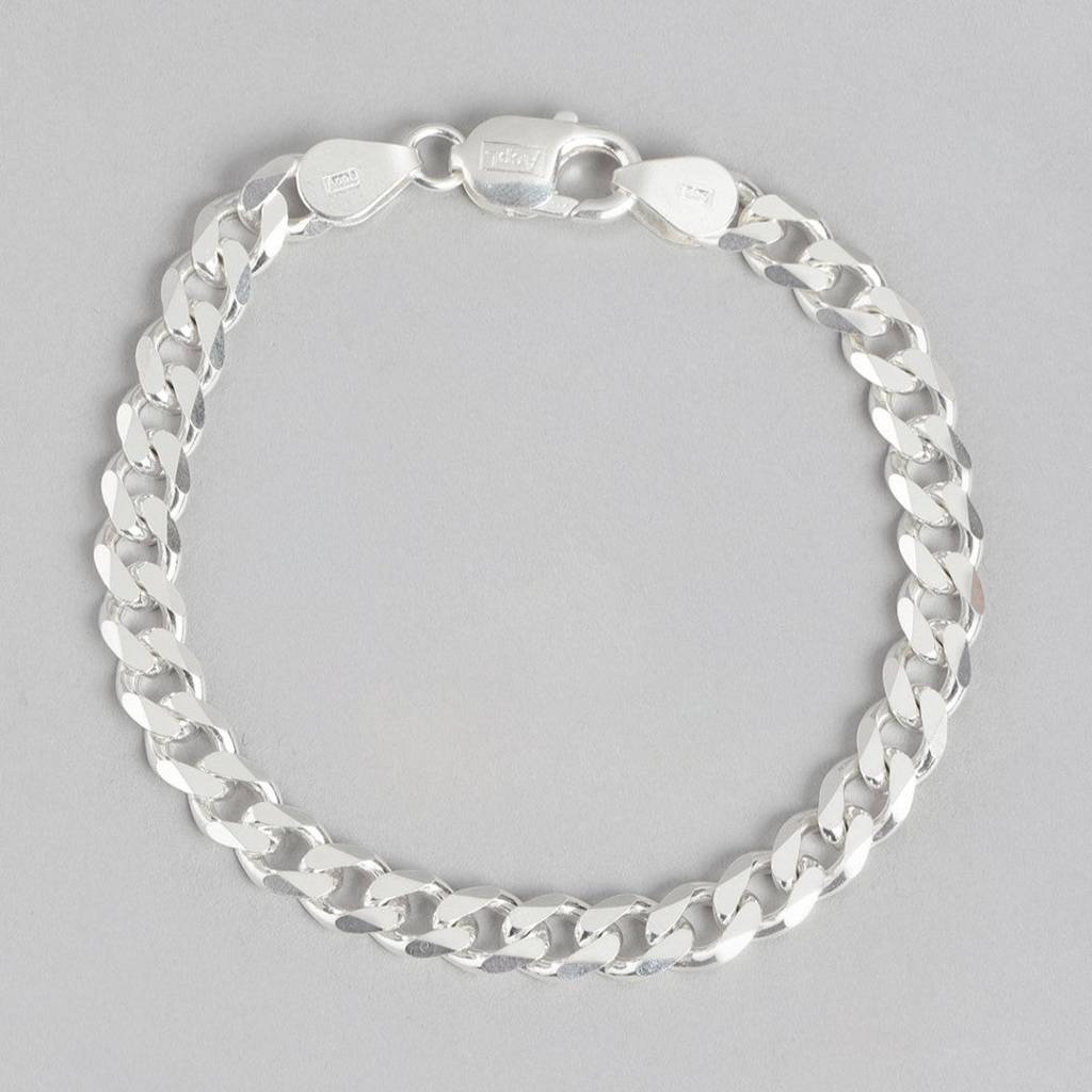 Classic Silver Elegance Men'S 925 Sterling Silver Plated Bracelet : BR-80301-S