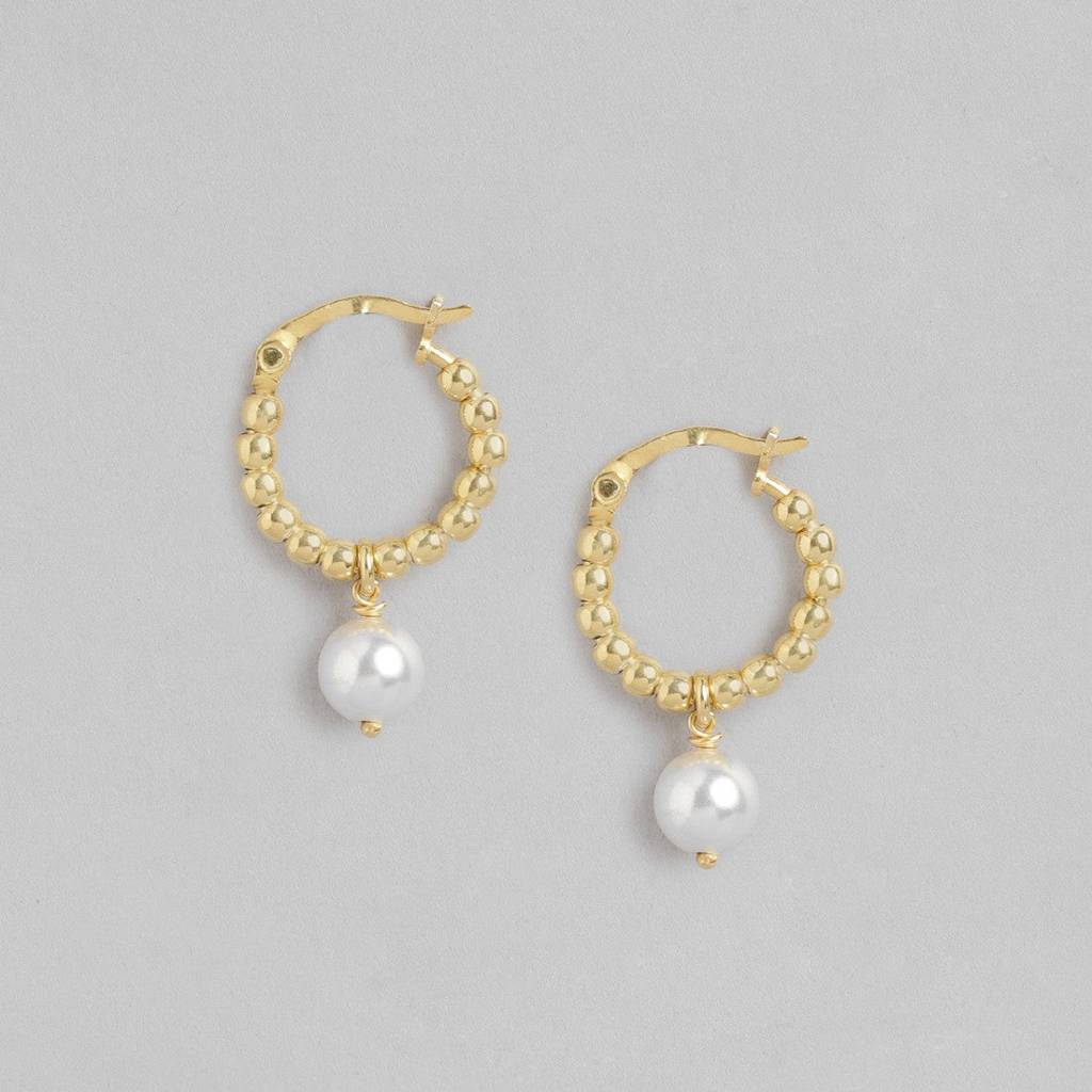 Single Pearl Drop Gold Plated Earring : EAR-20262