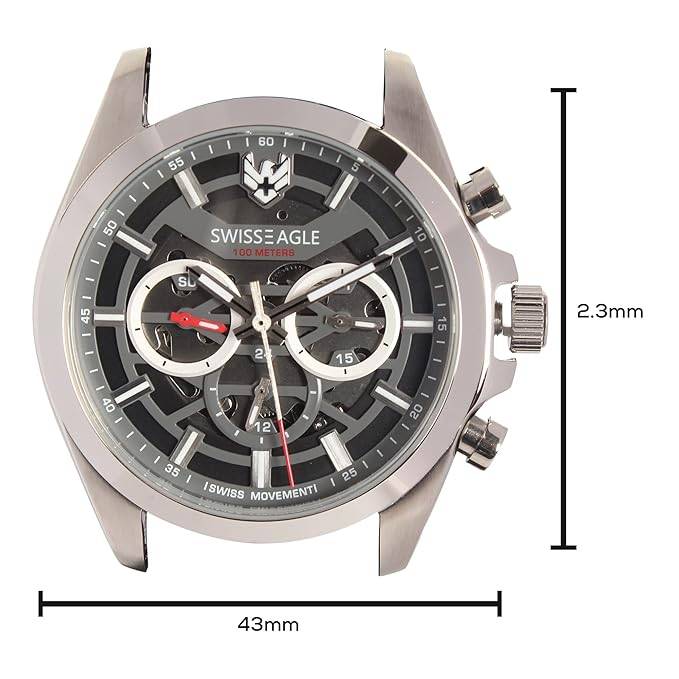 Swiss Eagle Men'S Chronograph Swiss Made Movement Watch - Se-9165 : SE-9165-01