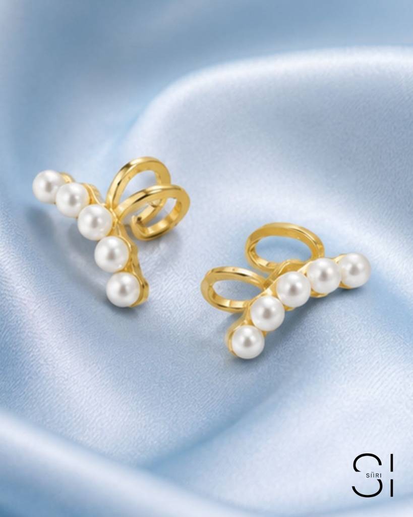 Pearl Ear Cuff For Women | Gold Plated Non-Piercing Pearl Ear Wrap Jewellery : NH43745365