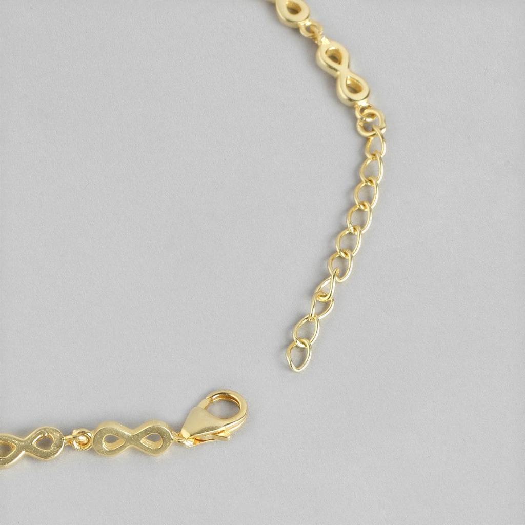 Eternal Sparkle 925 Sterling Silver Gold Plated Bracelet : BR-80157